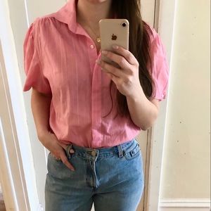 60s Laura Mae Puff Sleeve Blouse